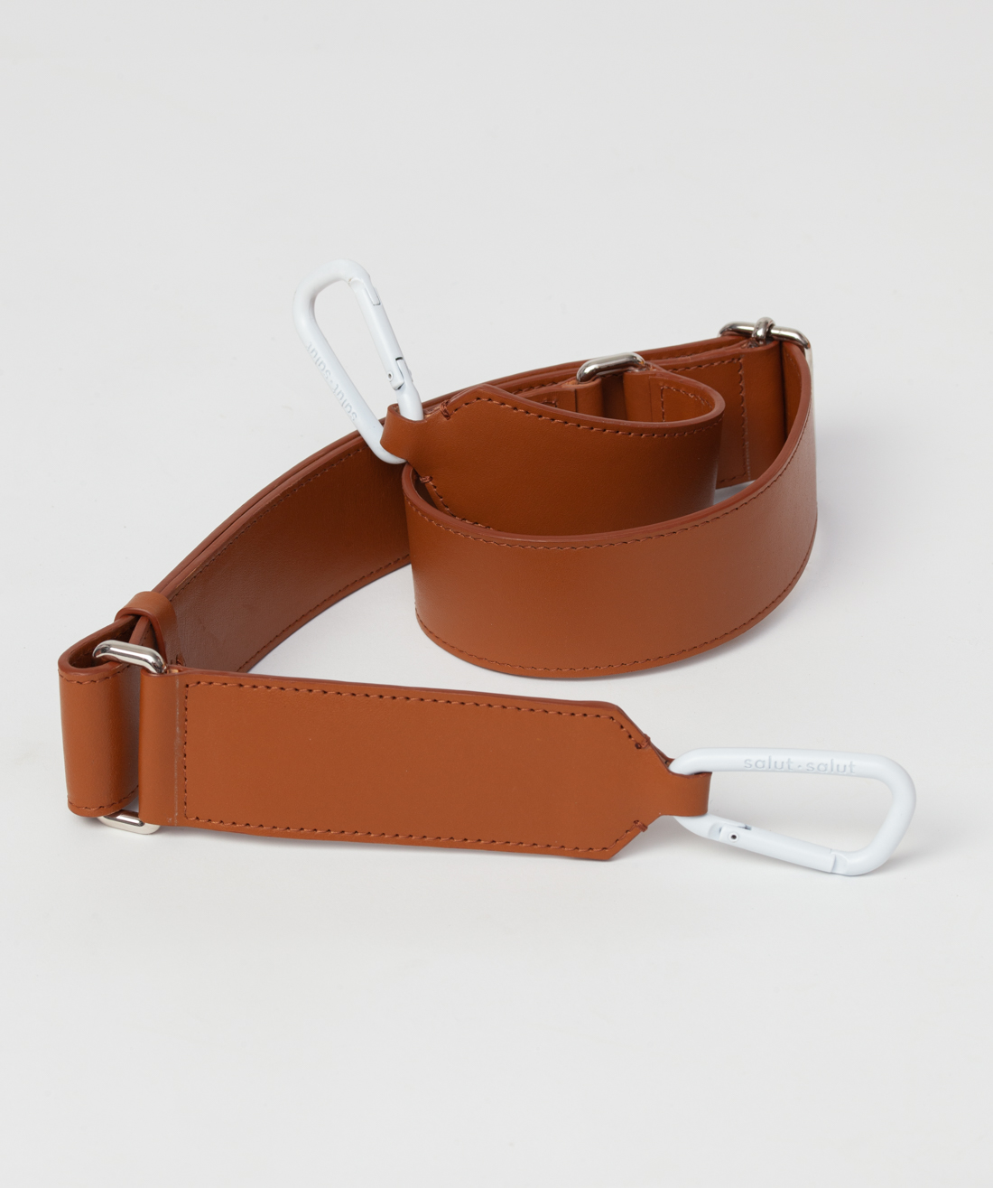 Wide leather strap - CAMEL LEATHER