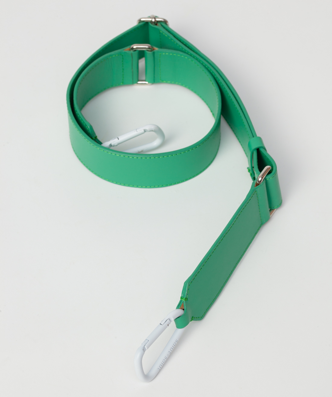 Wide leather strap - GREEN LEATHER